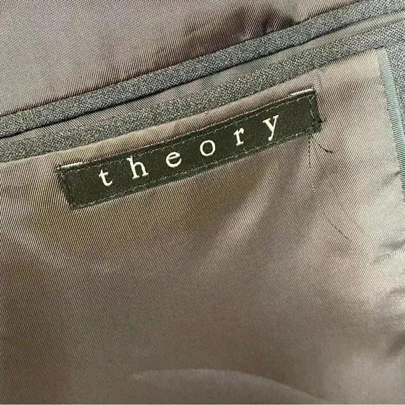 Theory grey wool suit coat jacket 42 long - Picture 5 of 6